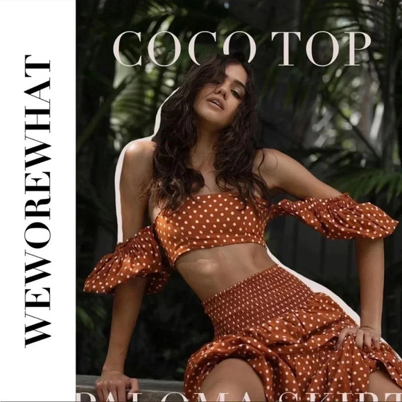 WeWoreWhat Coco polka dot crop top - Picture 1 of 14